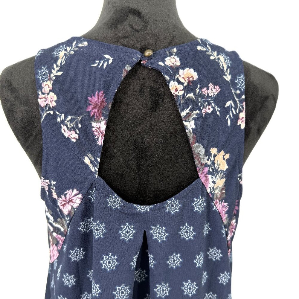 XHiliration Blue  Sleeveless Top with Sexy Back Size L